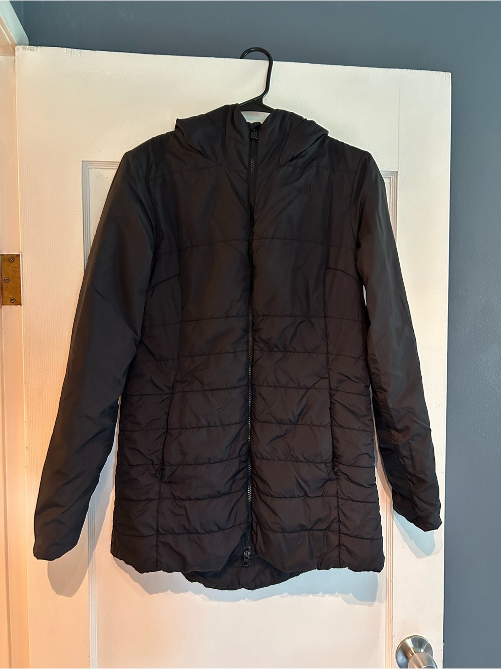 Women's Black Hooded NorthFace Puffer Jacket